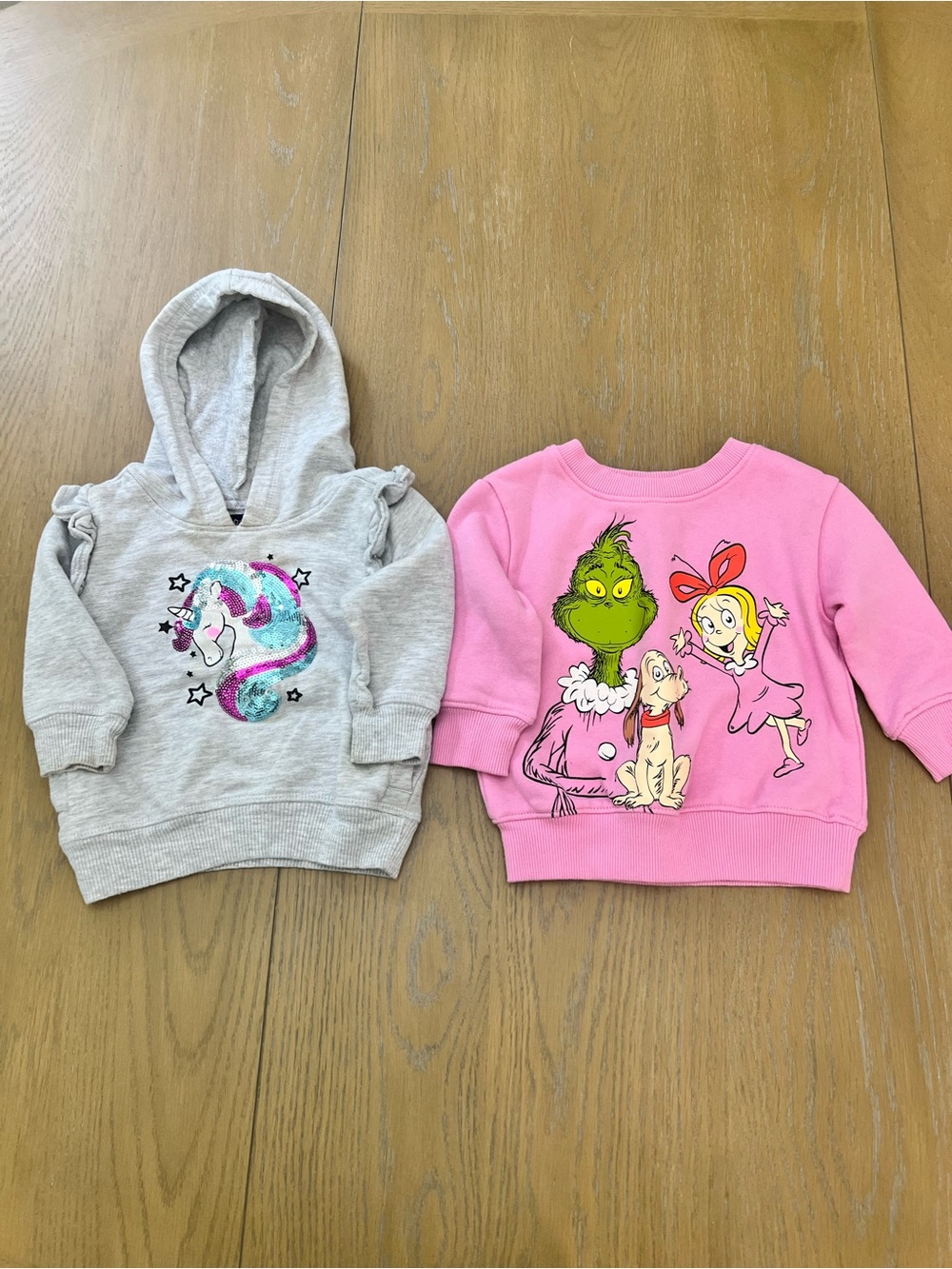 Unicorn Kids Sweatshirt and Pink Grinch Graphic Kids Sweatshirt